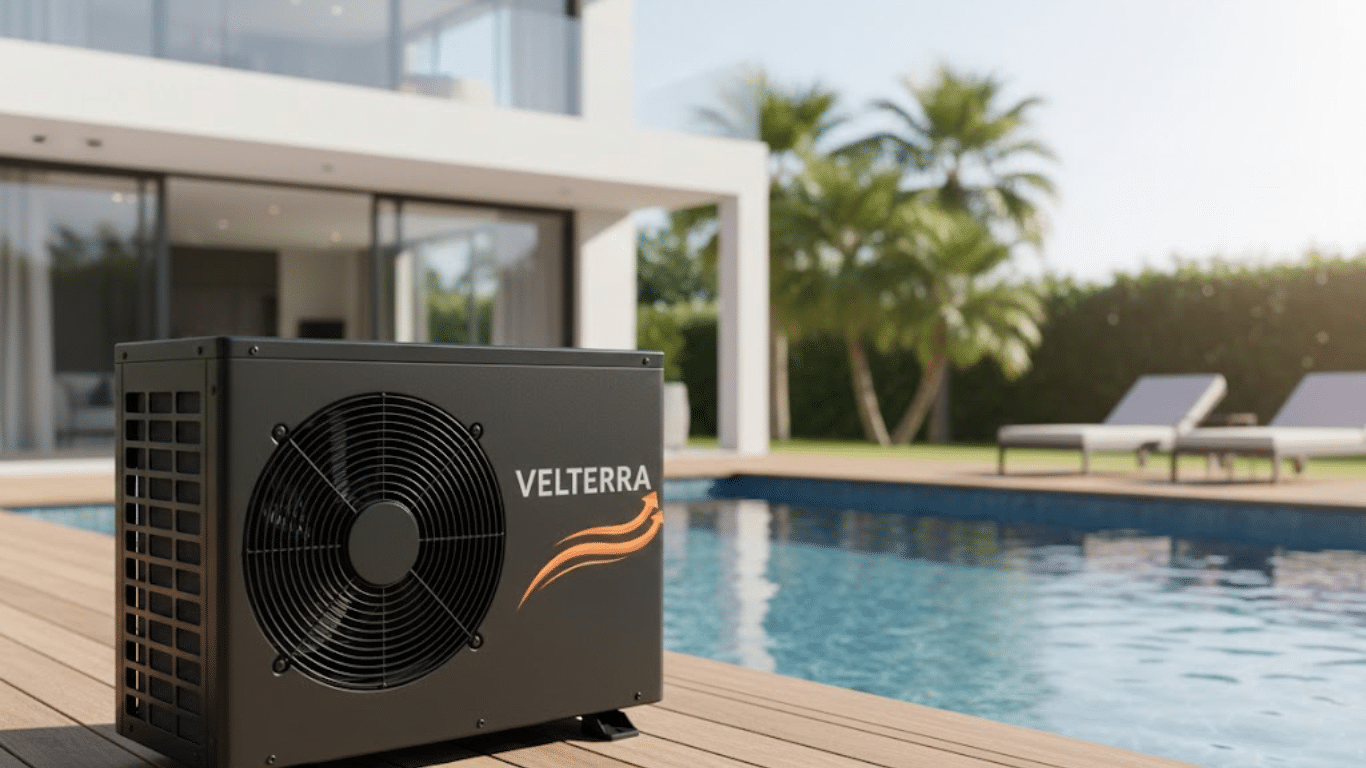 مضخة حرارة حمام السباحة Velterra | إنفرتر كامل للتبريد والتدفئة